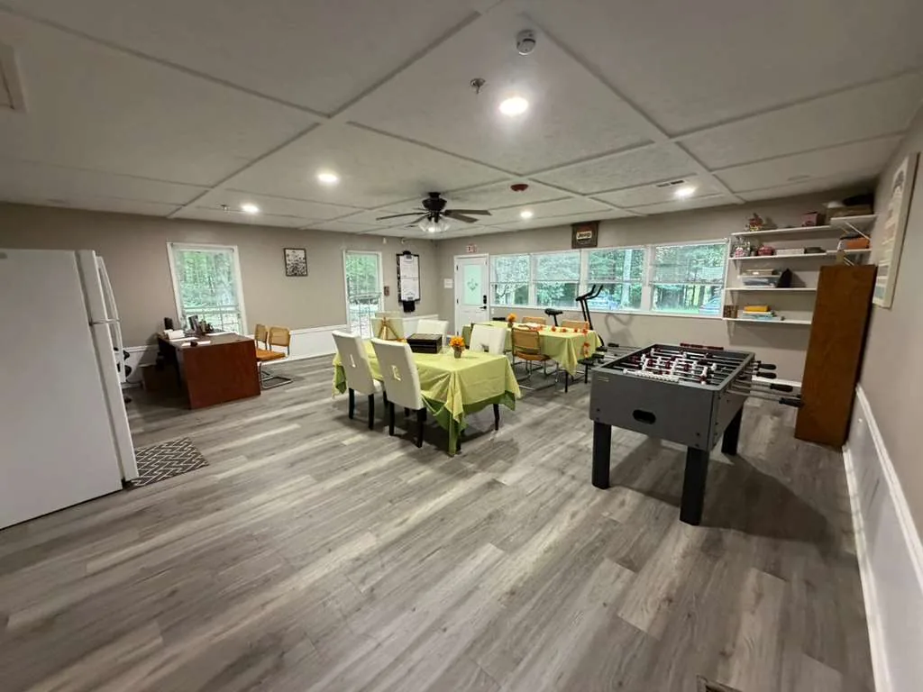 Comfort Cove interior community space.